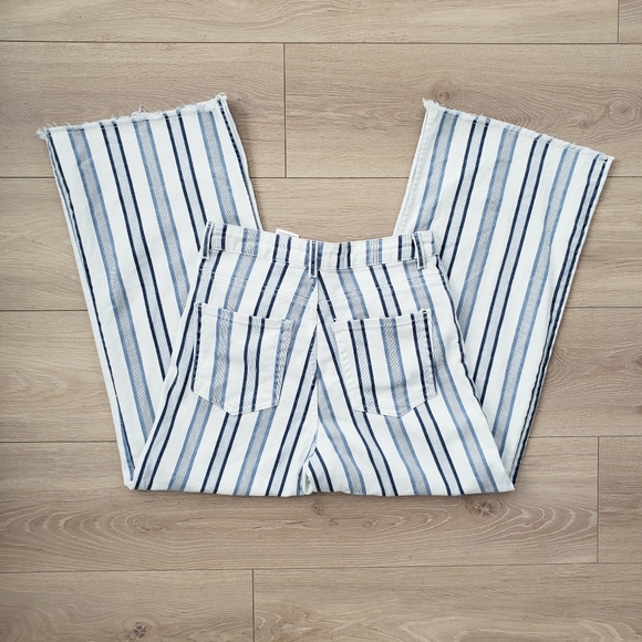 H&M Ankle Length Twill Pants blue white size 8 - Picture 8 of 10